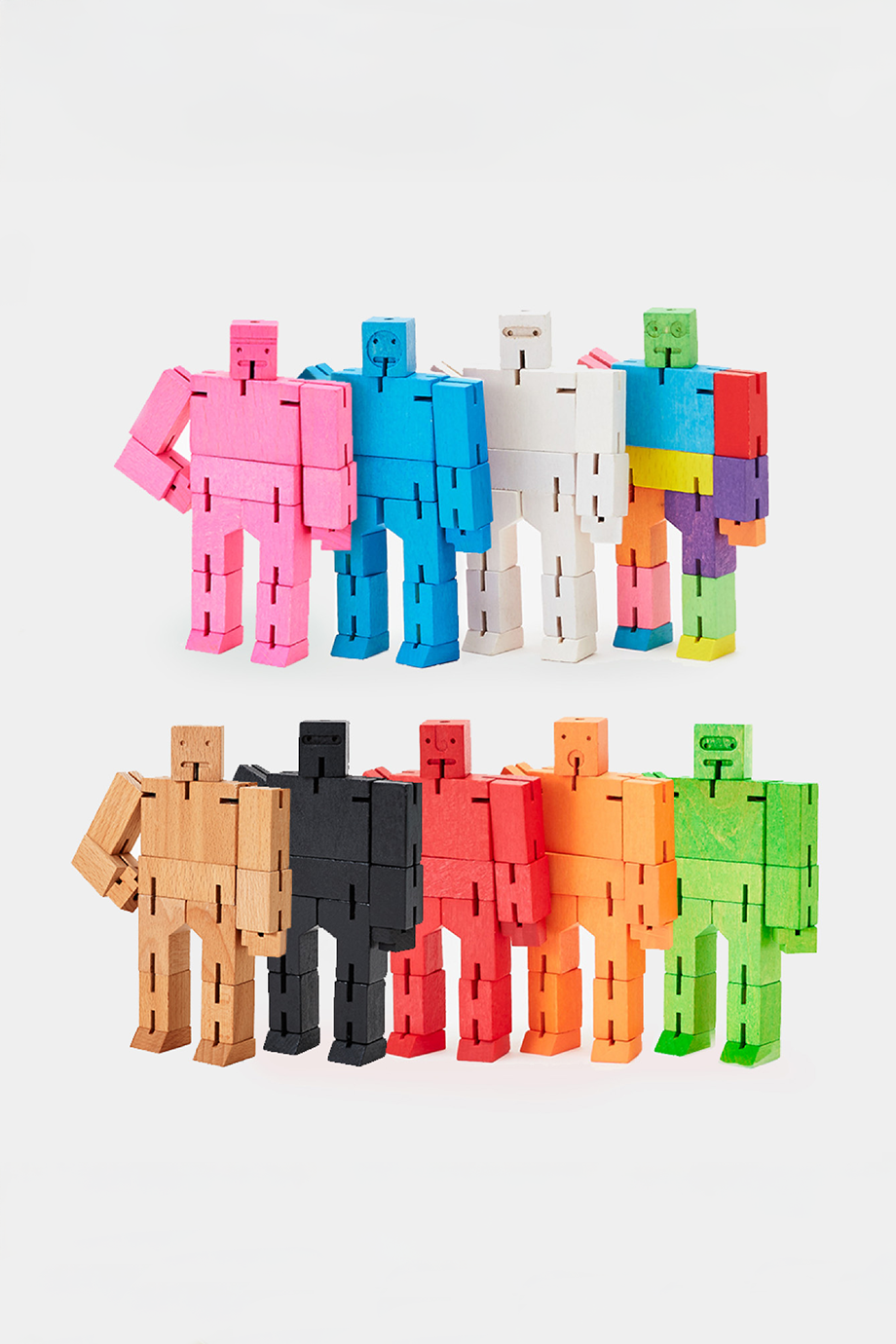 Areaware｜Cubebot 酷比人【經典迷你】山毛櫸積木變形機器人公仔 - 活力橘