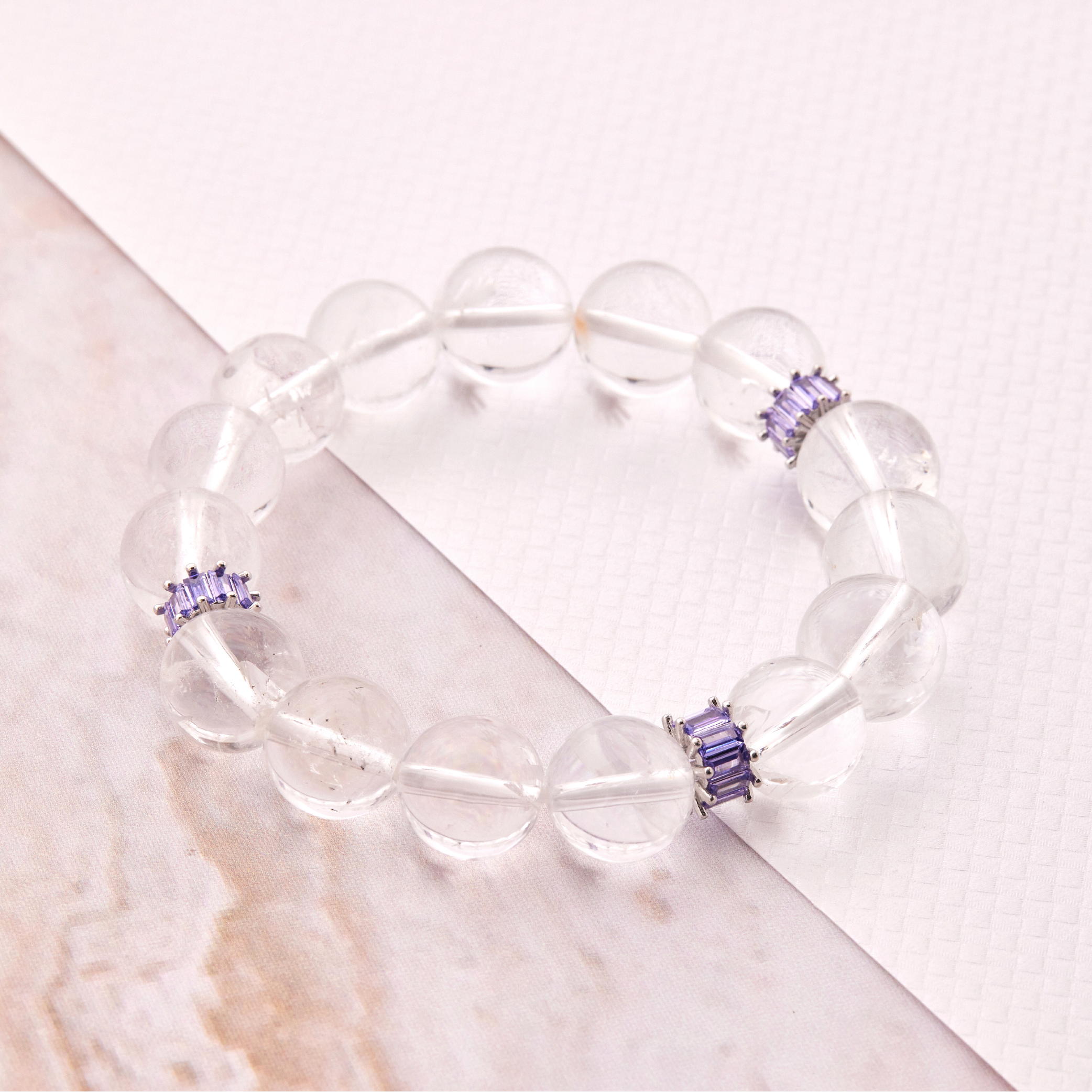 B466  | 純銀天然水晶手鍊