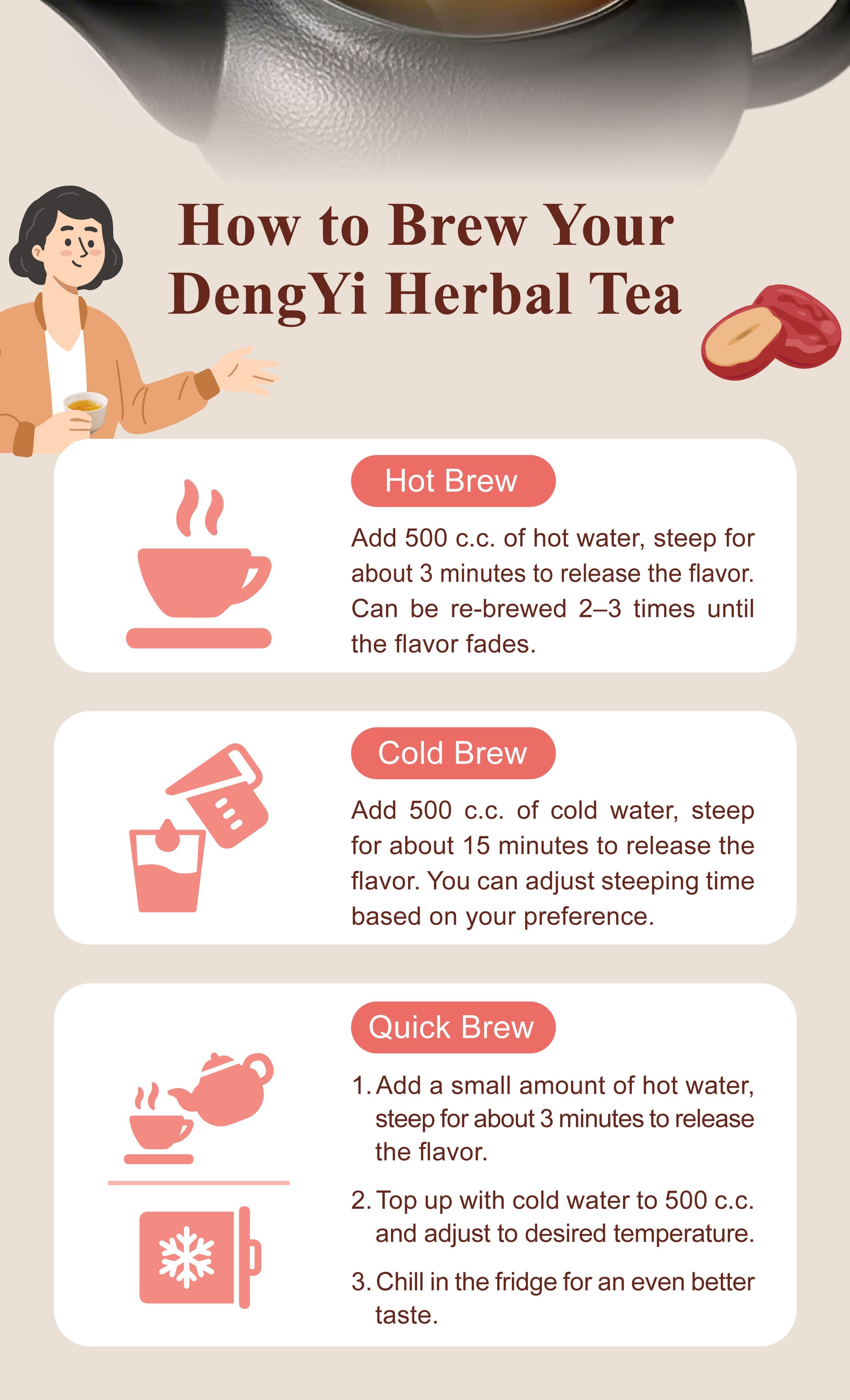 Dengyi Health Tea Brewing Instructions
