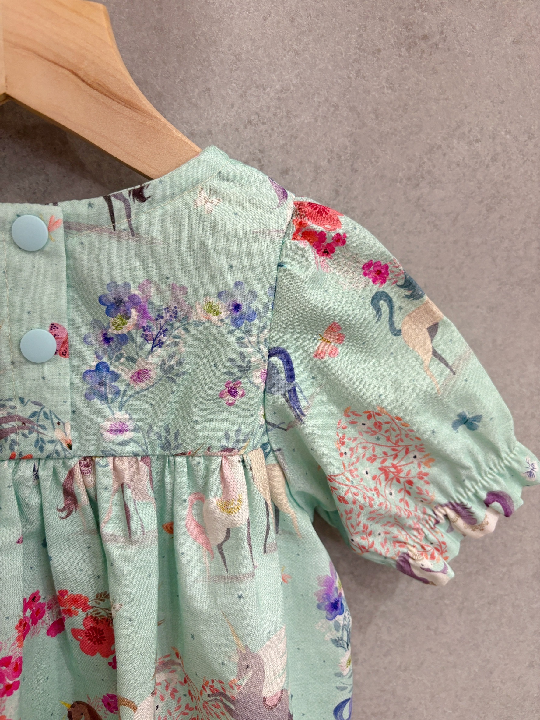 蒂芬妮綠獨角獸 短袖宮廷蛋糕洋裝(100)