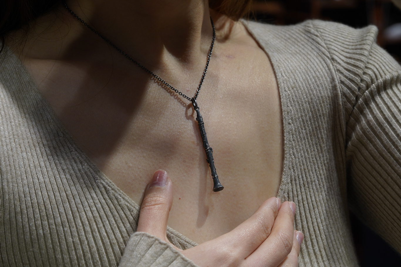 銀匠 立體單簧管吊墜