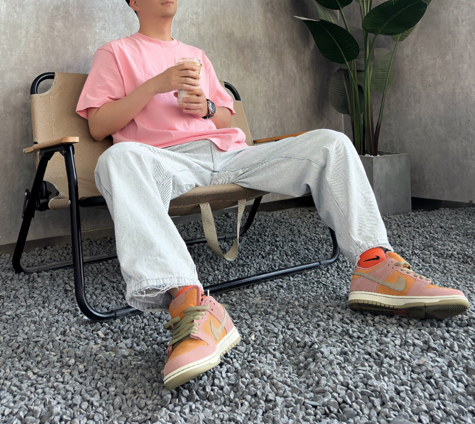 男女鞋 NIKE SB DUNK LOW PRO 'Red Stardust' 粉橘 麂皮 緩震 復古 滑板鞋【HJ4135-600】