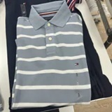 [S] TOMMY HILFIGER GREY REGULAR FIT STRIPE WICKING POLO, 78J9397-450 (STH1209)
