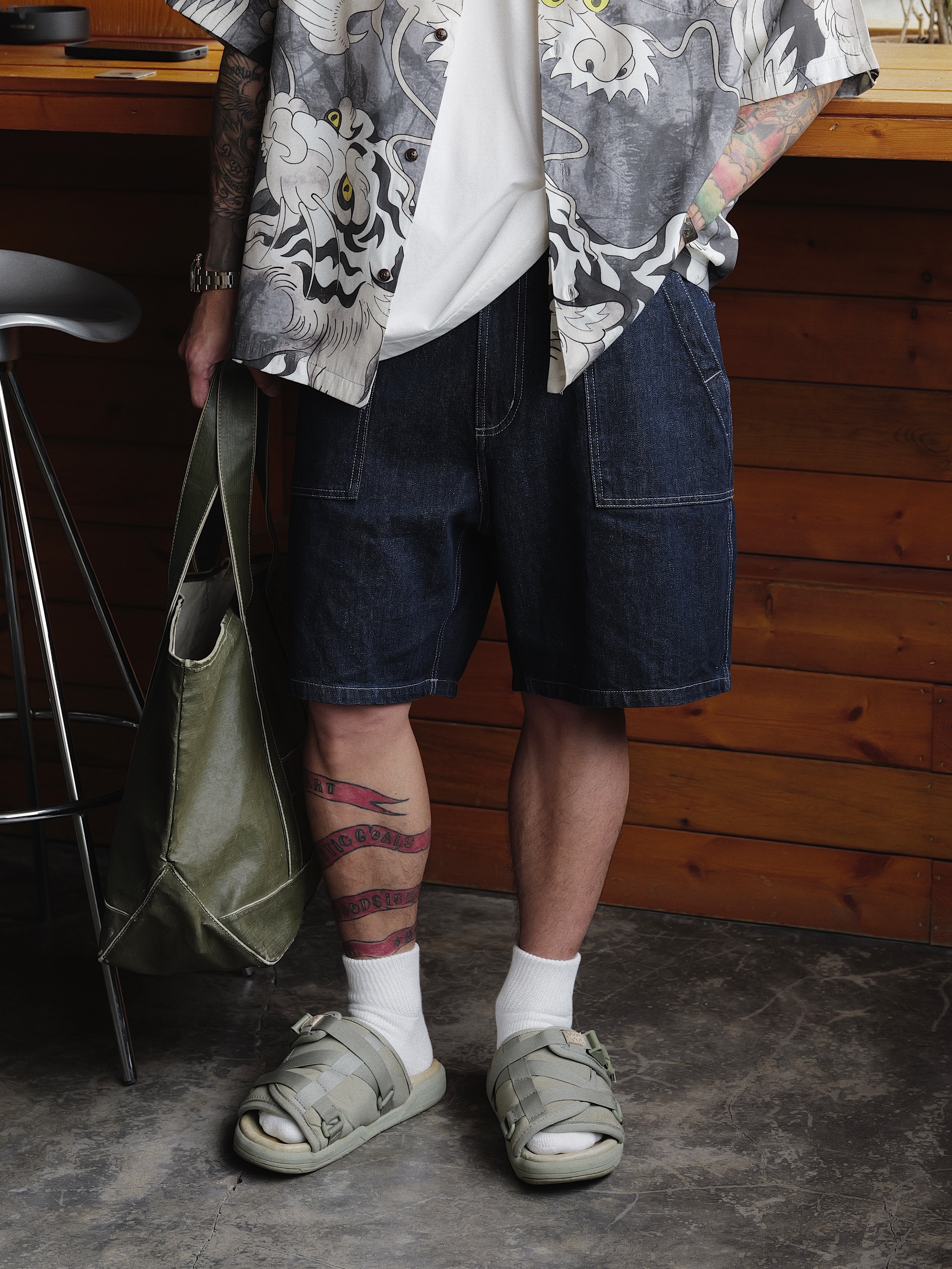 #預購 UNBENT 25SS 日系 復古水洗 麵包口袋 牛仔短褲 2色