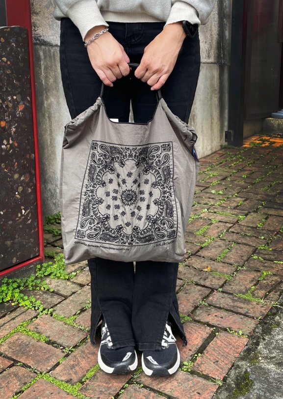 Ball＆Chain 刺繡環保購物袋 M號 - 深灰 (30100861)