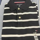 [S] TOMMY HILFIGER BLACK REGULAR FIT STRIPE WICKING POLO, 78J9397-001 (STH1211)