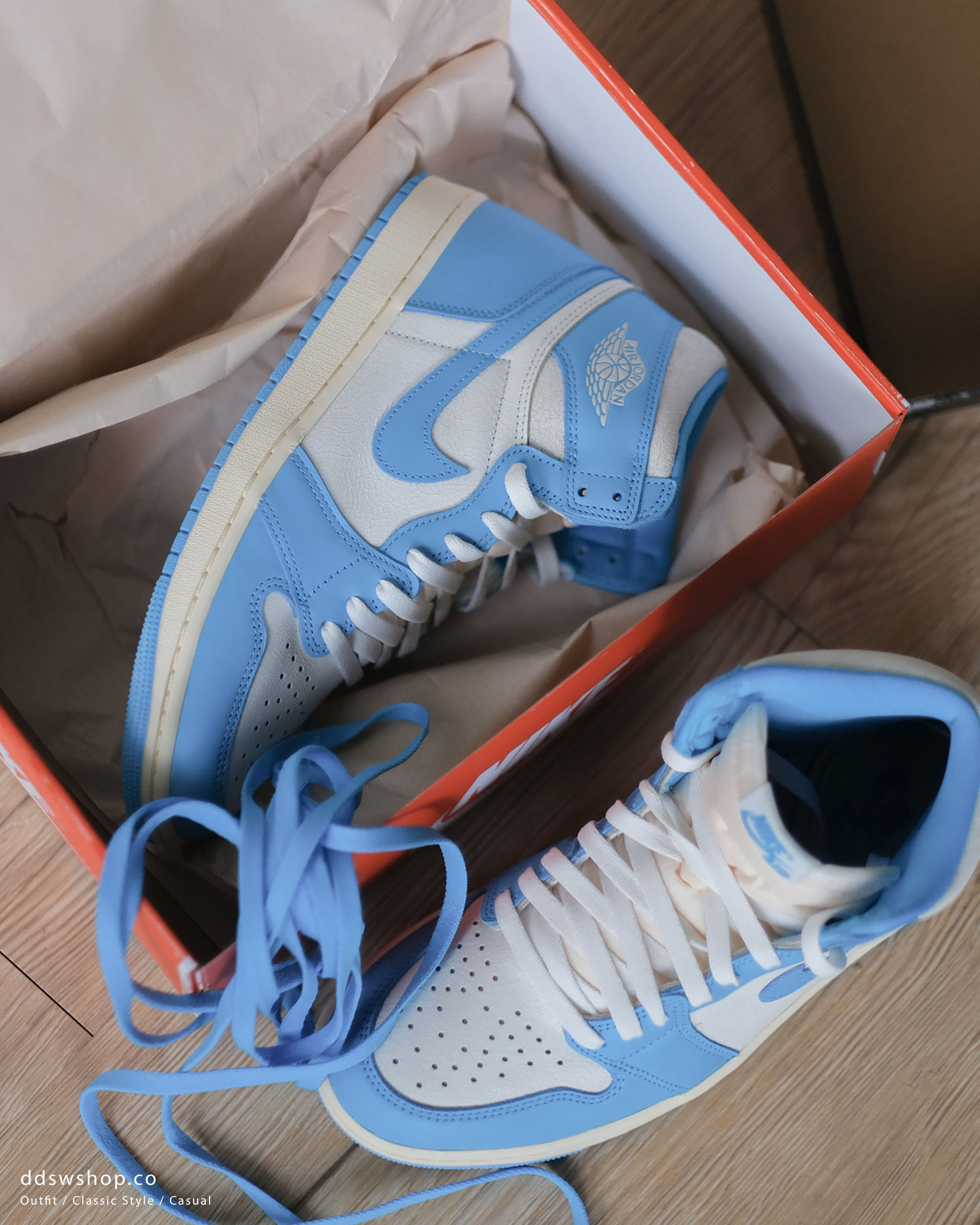"現貨" Nike Air Jordan 1 High OG UNC Reimagined AJ1 北卡藍做舊奶油底 DZ5485-402