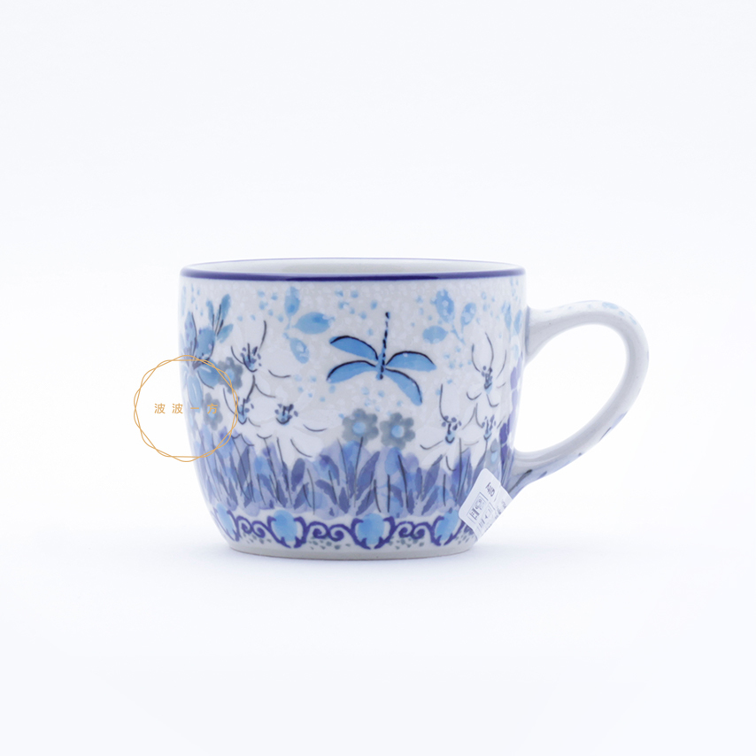 馬克杯-170ml-高6.5-藍色蜻蜓花園