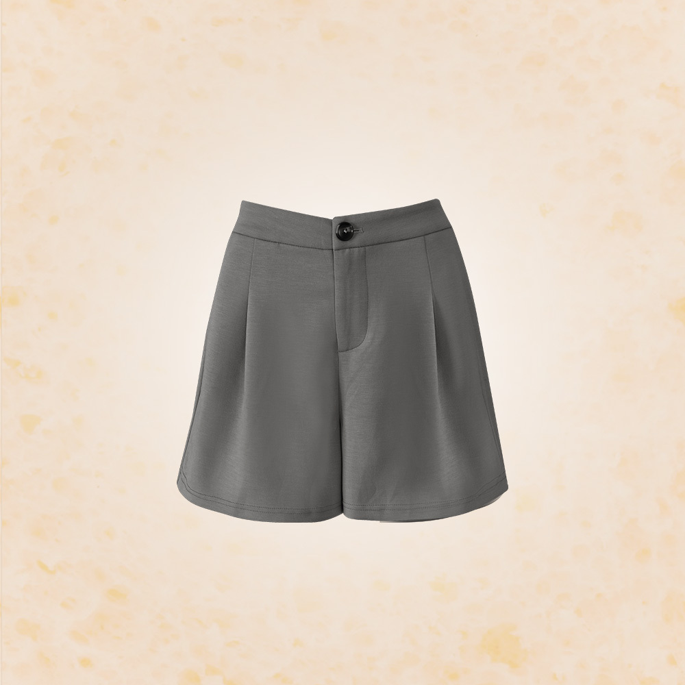 女款｜經典打褶豆腐褲-深灰