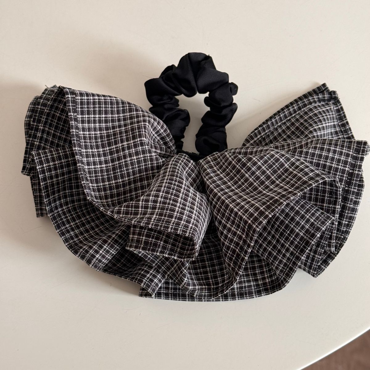 《5966》韓系格子雙層大腸髮圈髮夾