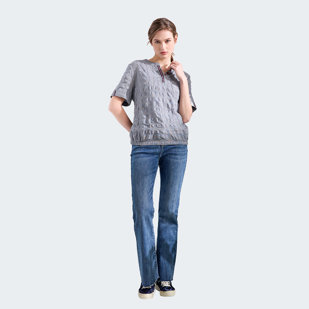 高棉大喇叭牛仔長褲