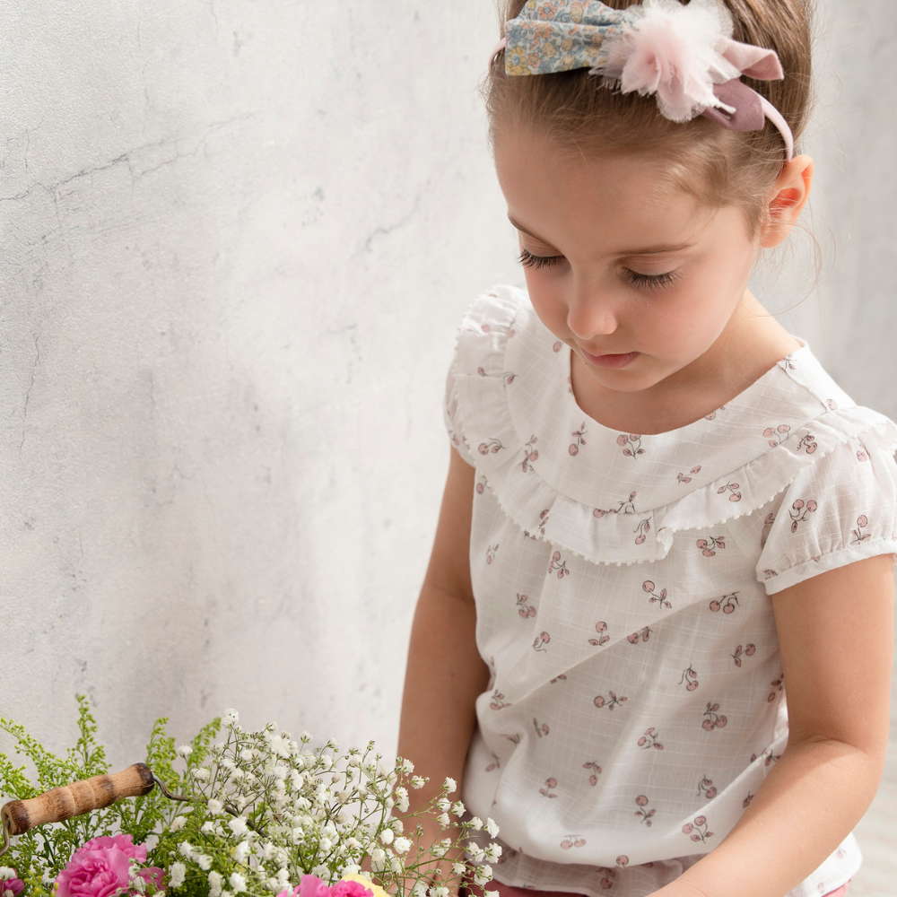 PIPPY小碎花印花純棉上衣 白