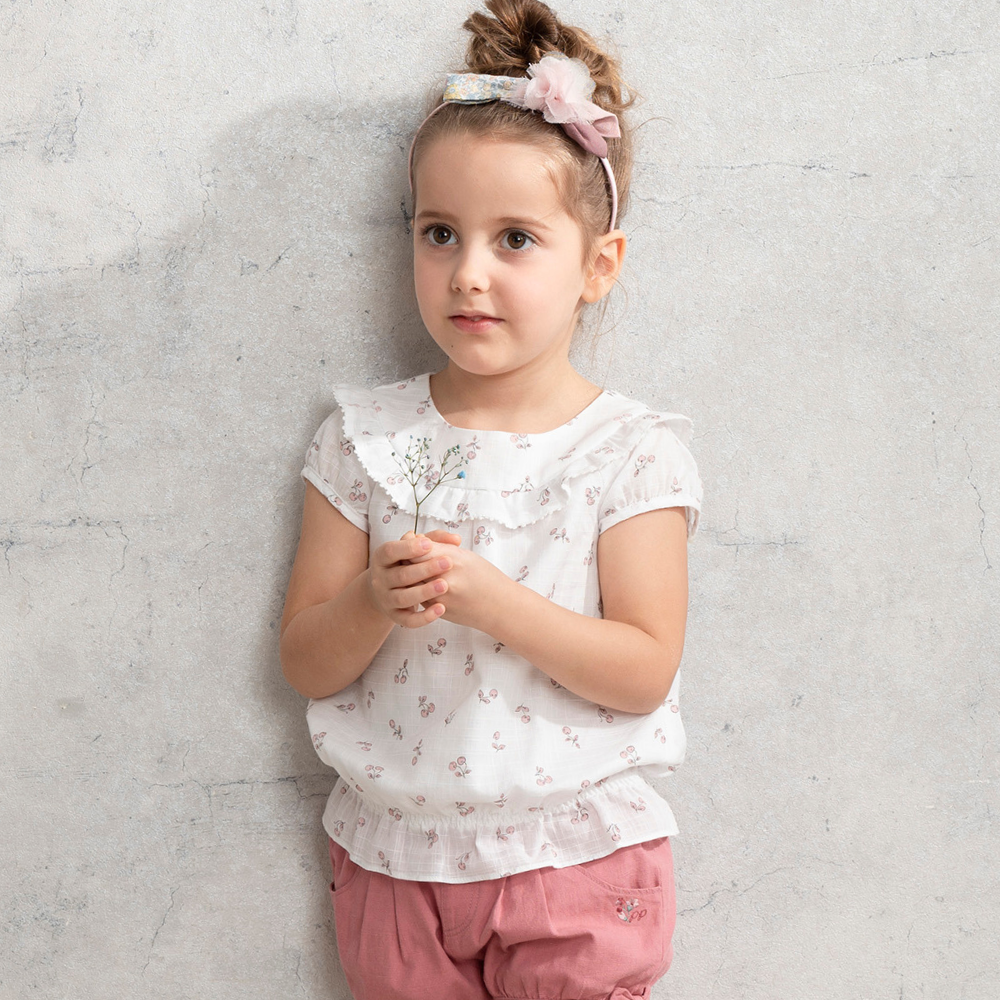 PIPPY小碎花印花純棉上衣 白