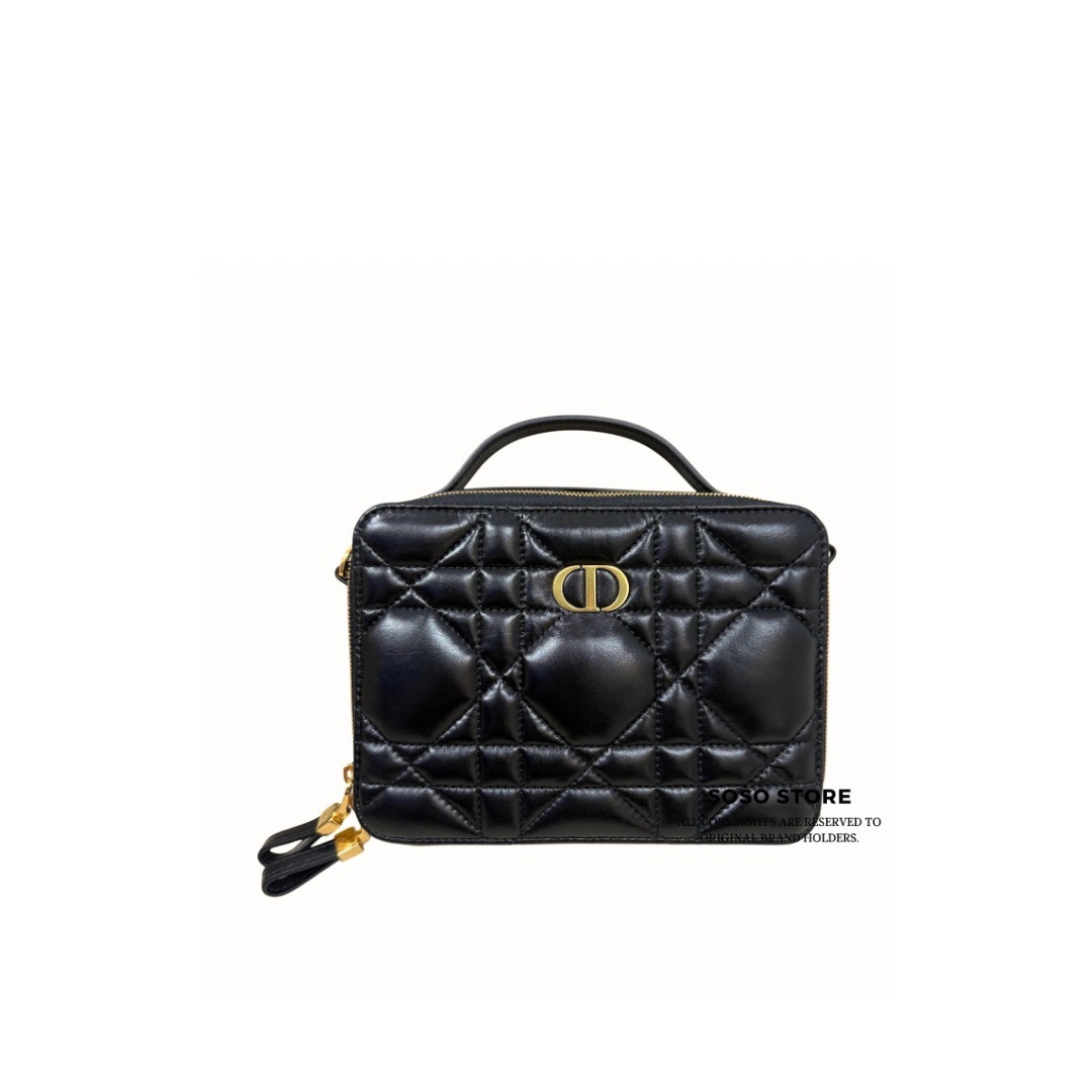 Dior Caro Box Bag - Black / Ghw