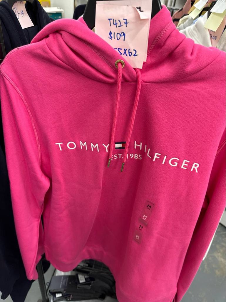[S] TOMMY HILFIGER HOT PINK EMBROIDERED TOMMY LOGO HOODIE, 76J5309-670 (STH1227)