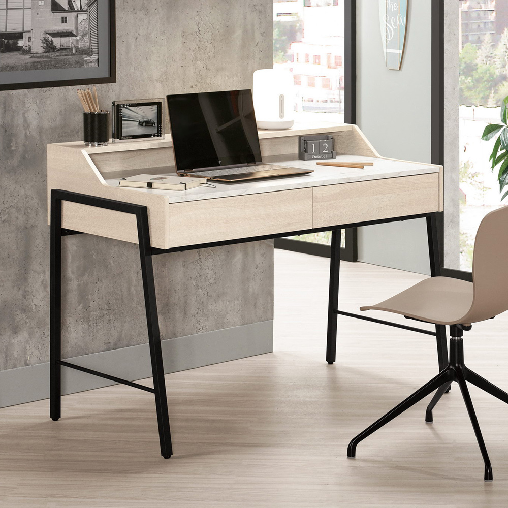 妮絲4尺二抽仿石面書桌/工作桌