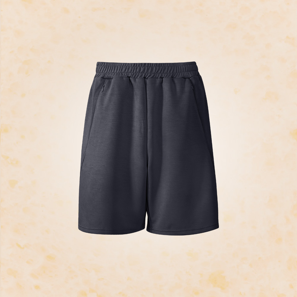 男款｜斜口袋豆腐褲-深藍