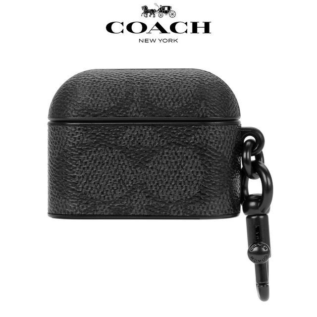 【COACH】AirPods Pro 1/2代 保護殼套 經典LOGO黑色