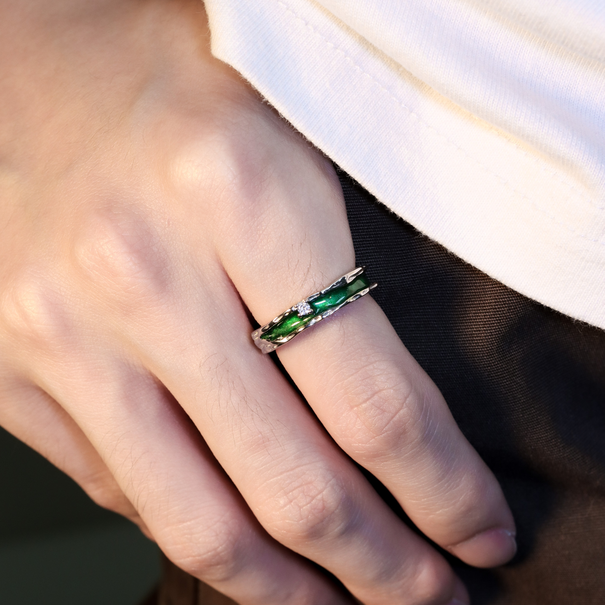 | 925純銀・白金 | 不懼黑戒指 | RI0857 |