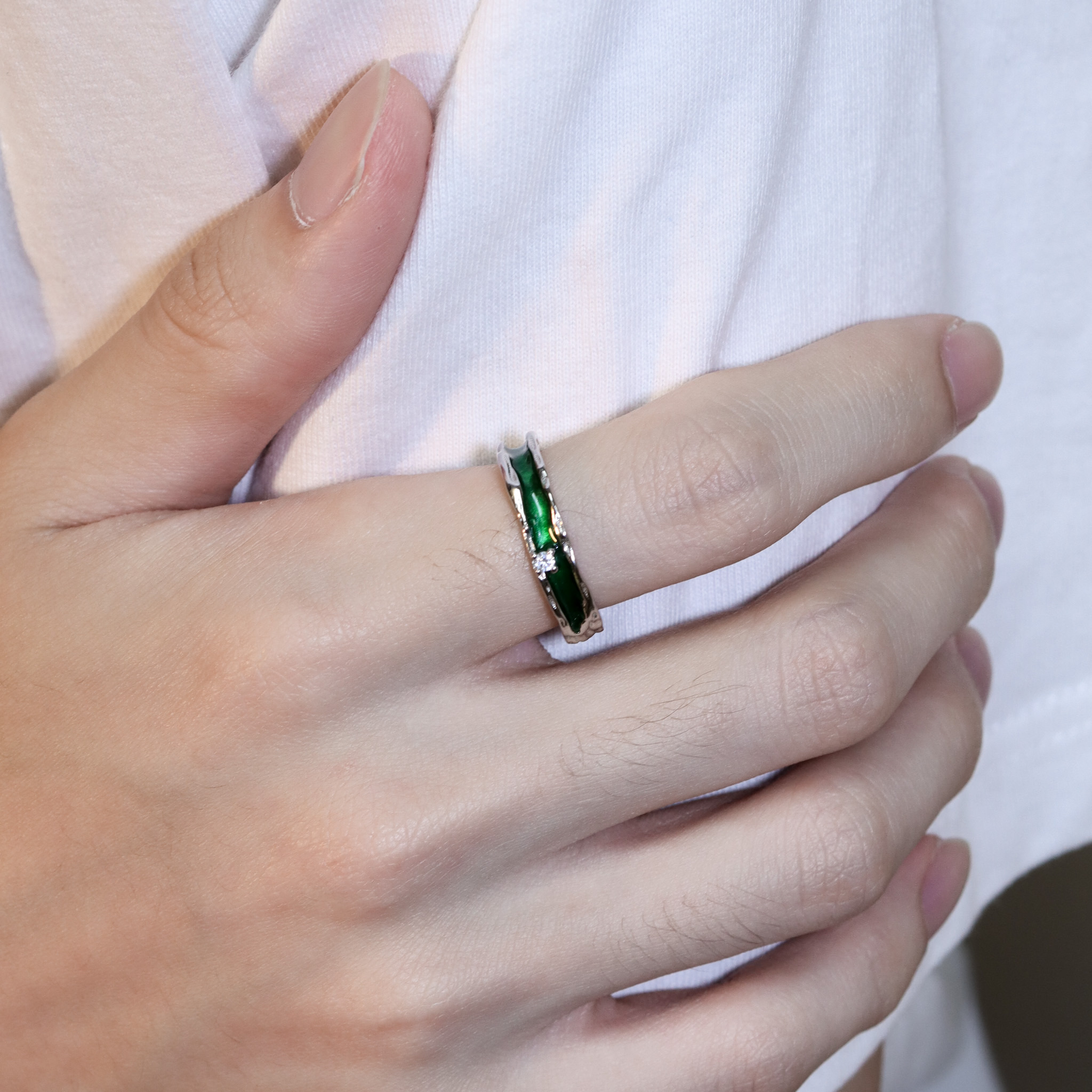 | 925純銀・白金 | 不懼黑戒指 | RI0857 |