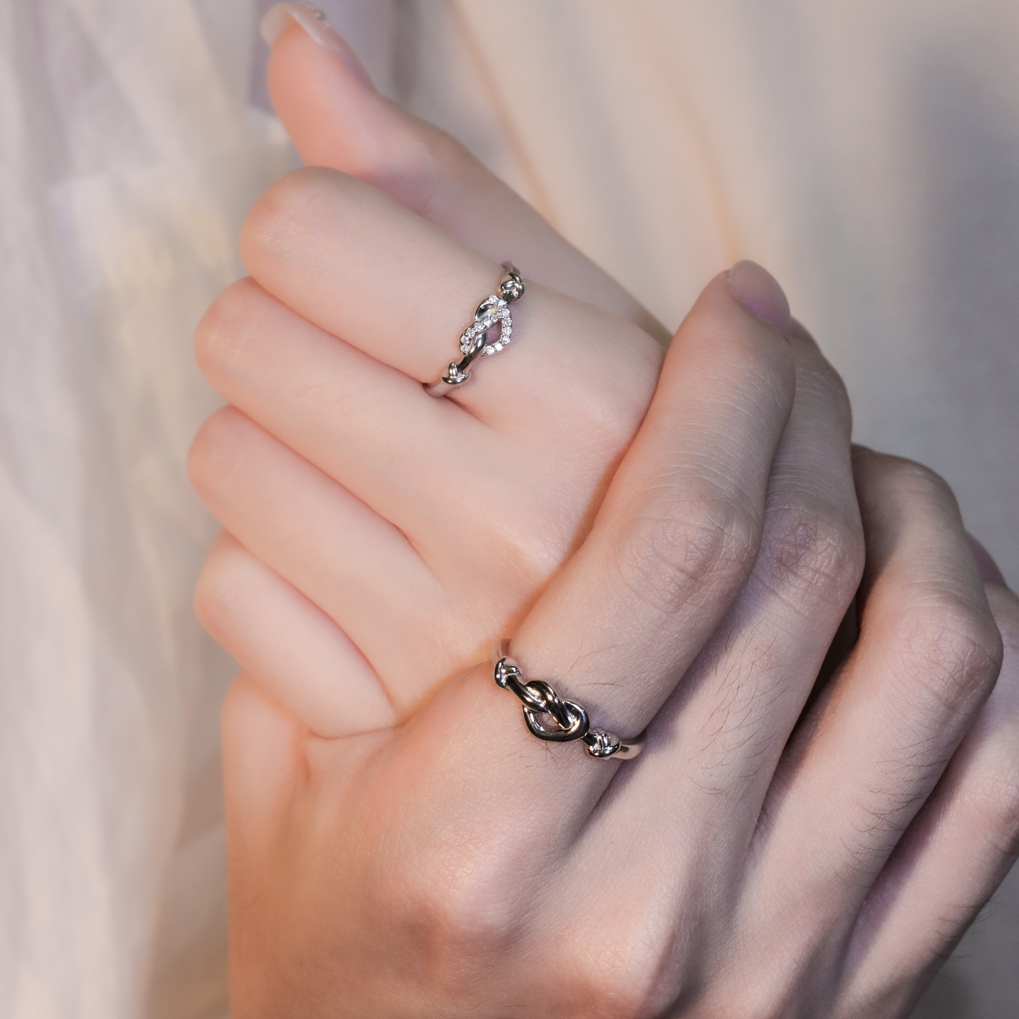 | 925純銀・ 厚鍍白金 | 愛意芊芊情侶戒指（男款/女款） | RI0863 |