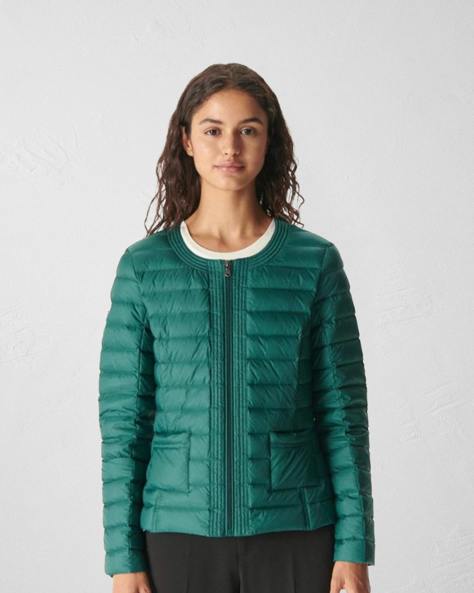 【JOTT】DOU經典款香奈兒羽絨外套(湖綠)