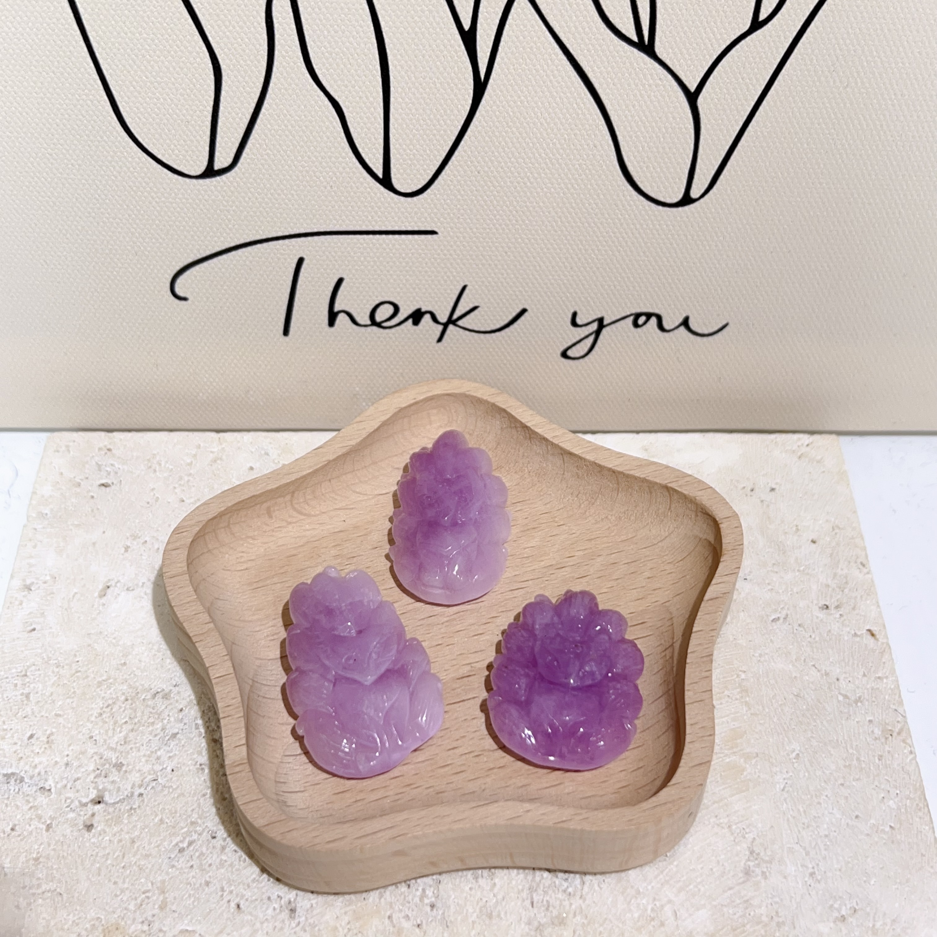 濃色紫鋰輝九尾狐牌