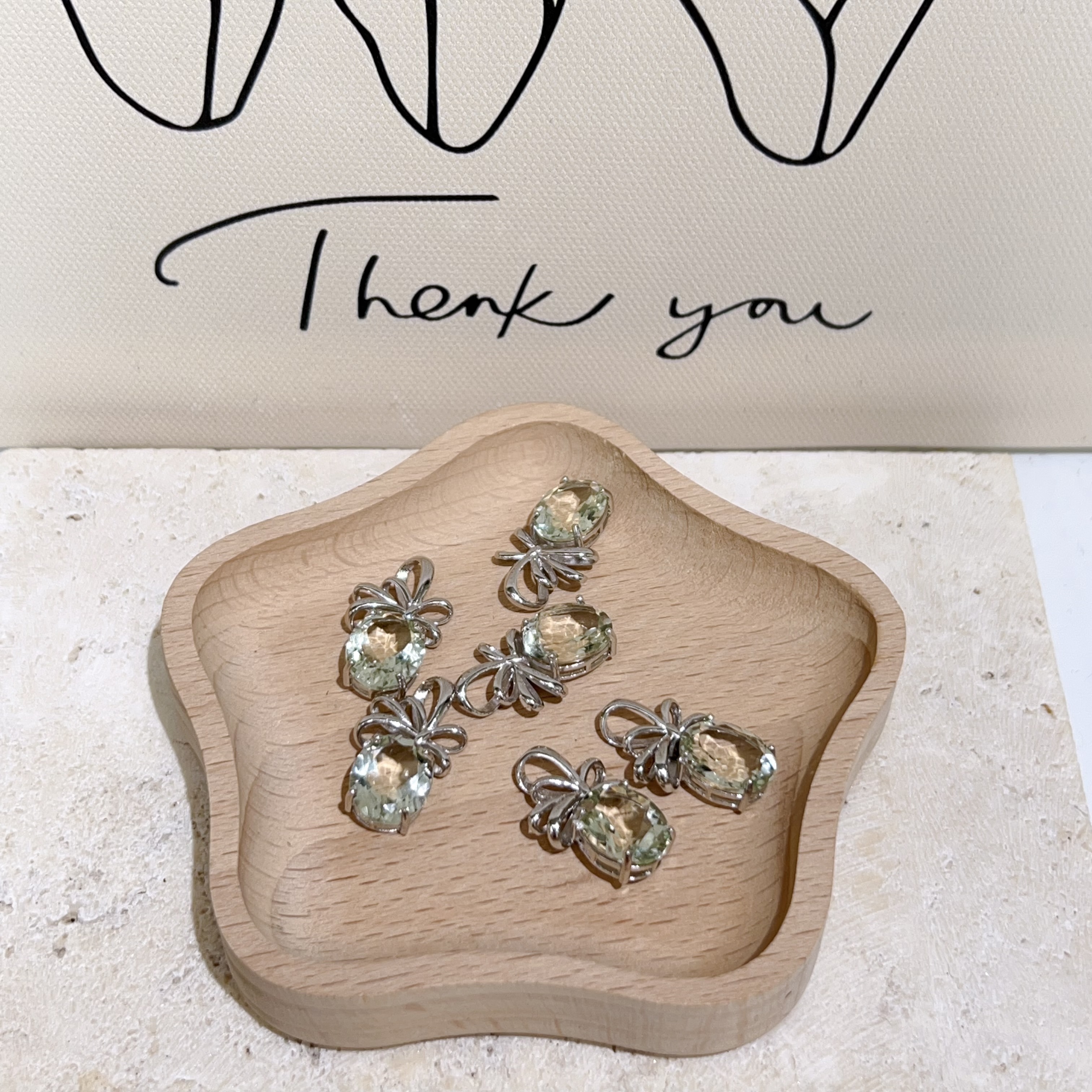 大蛋面鑽切綠水晶吊墜