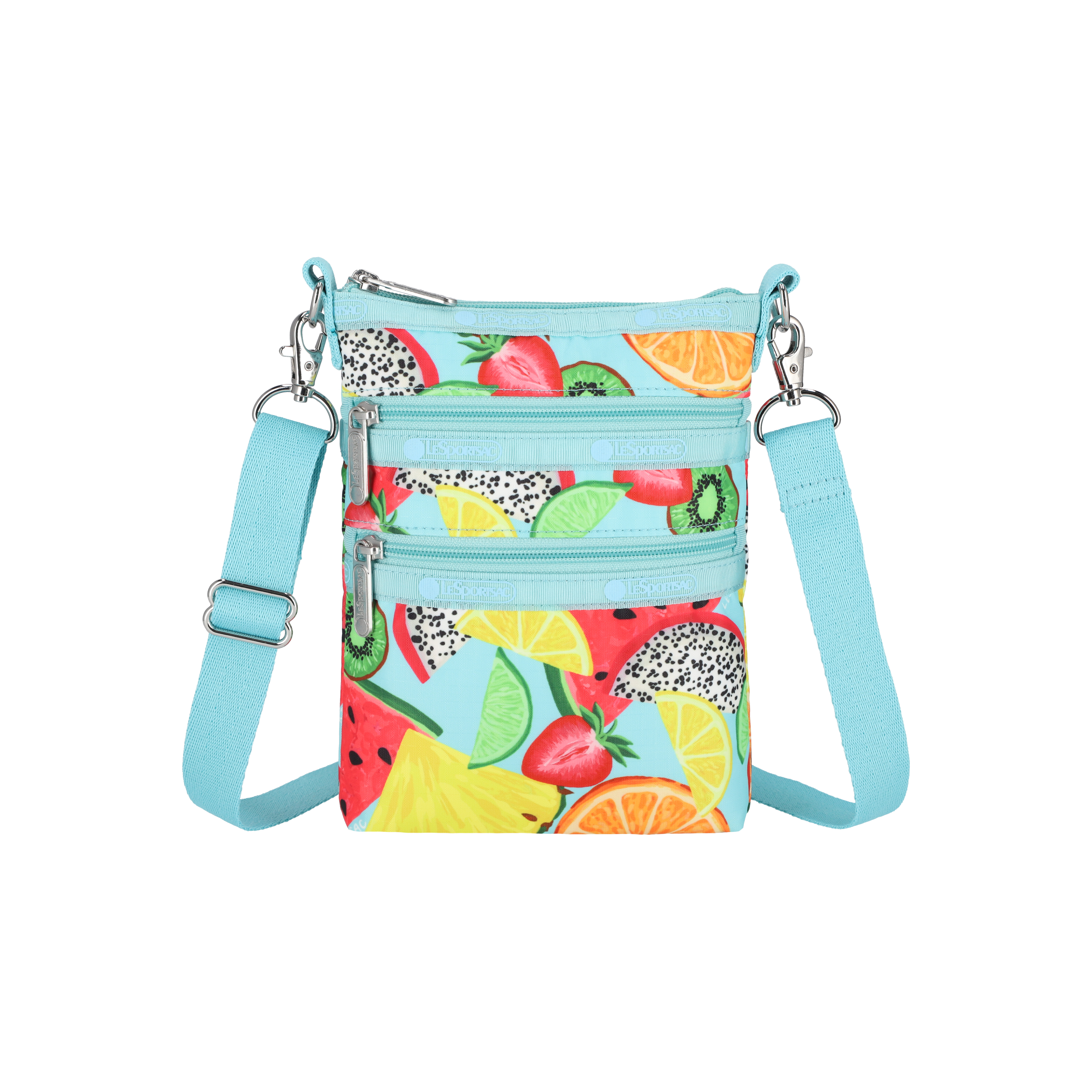 三層拉鍊斜背包 (TROPICAL FRUITS)