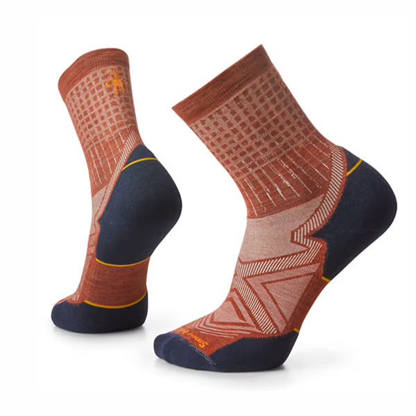 【Smartwool】機能跑步局部輕量減震印花中筒襪 黑色 暗橙/ SW001664