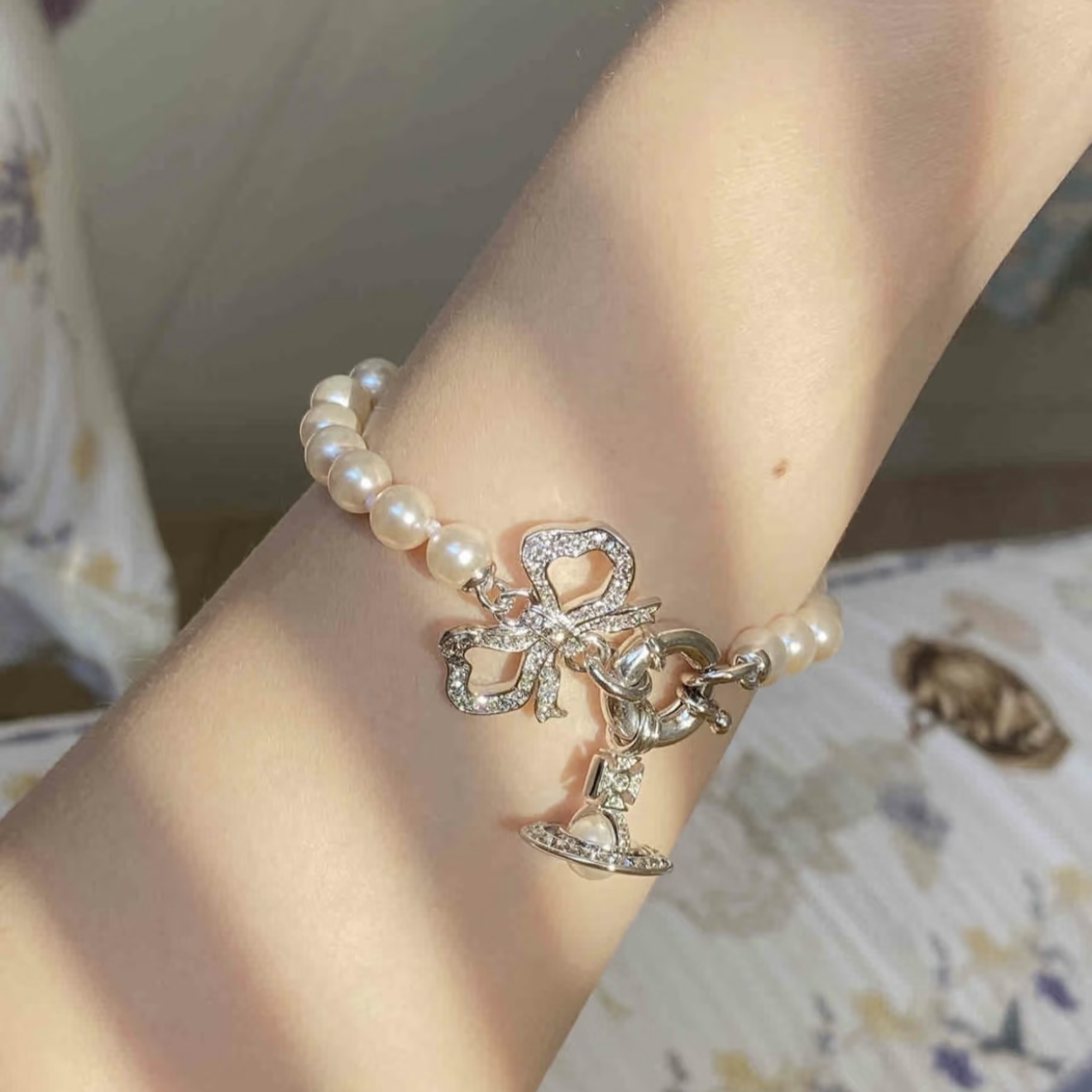 #現貨供應 VIVIENNE WESTWOOD 珍珠 鏈條 手鍊