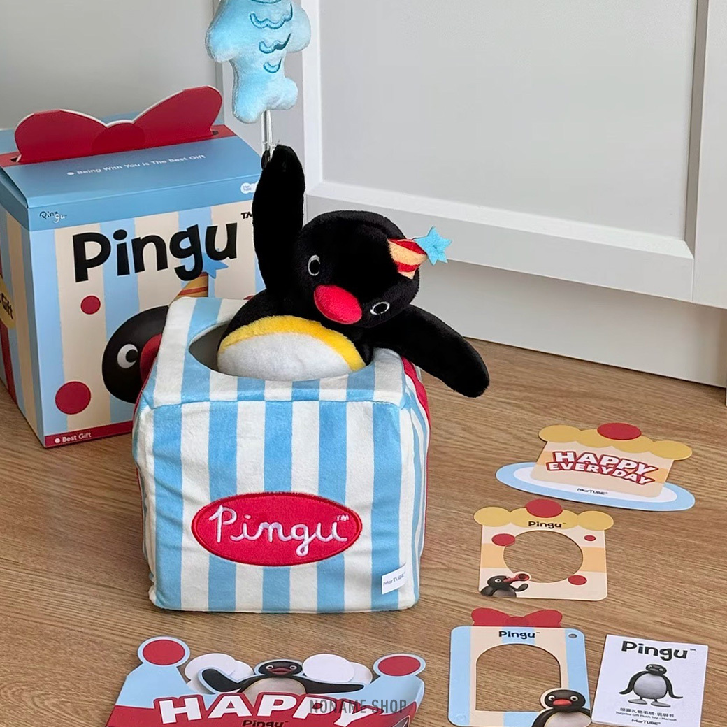 PINGU 企鵝家族 驚喜禮物盒 收納 娃娃 玩偶