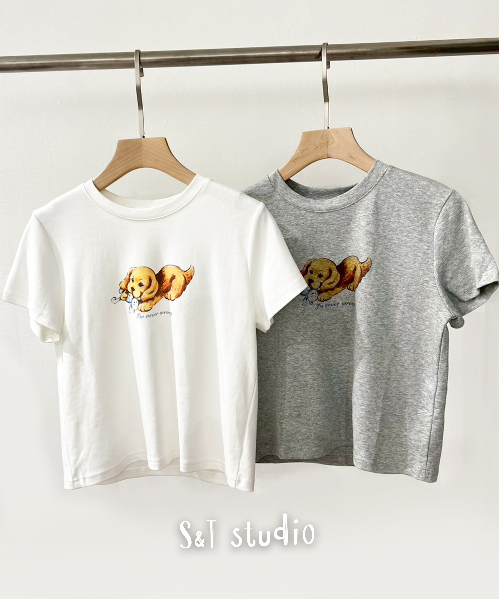 狗狗印花短版TEE(兩色)