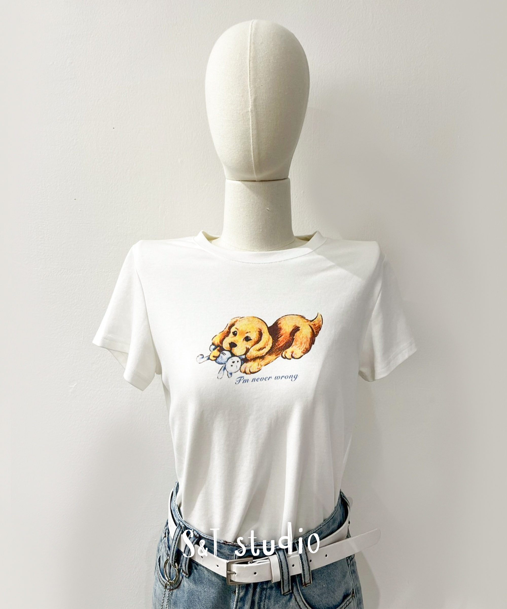 狗狗印花短版TEE(兩色)
