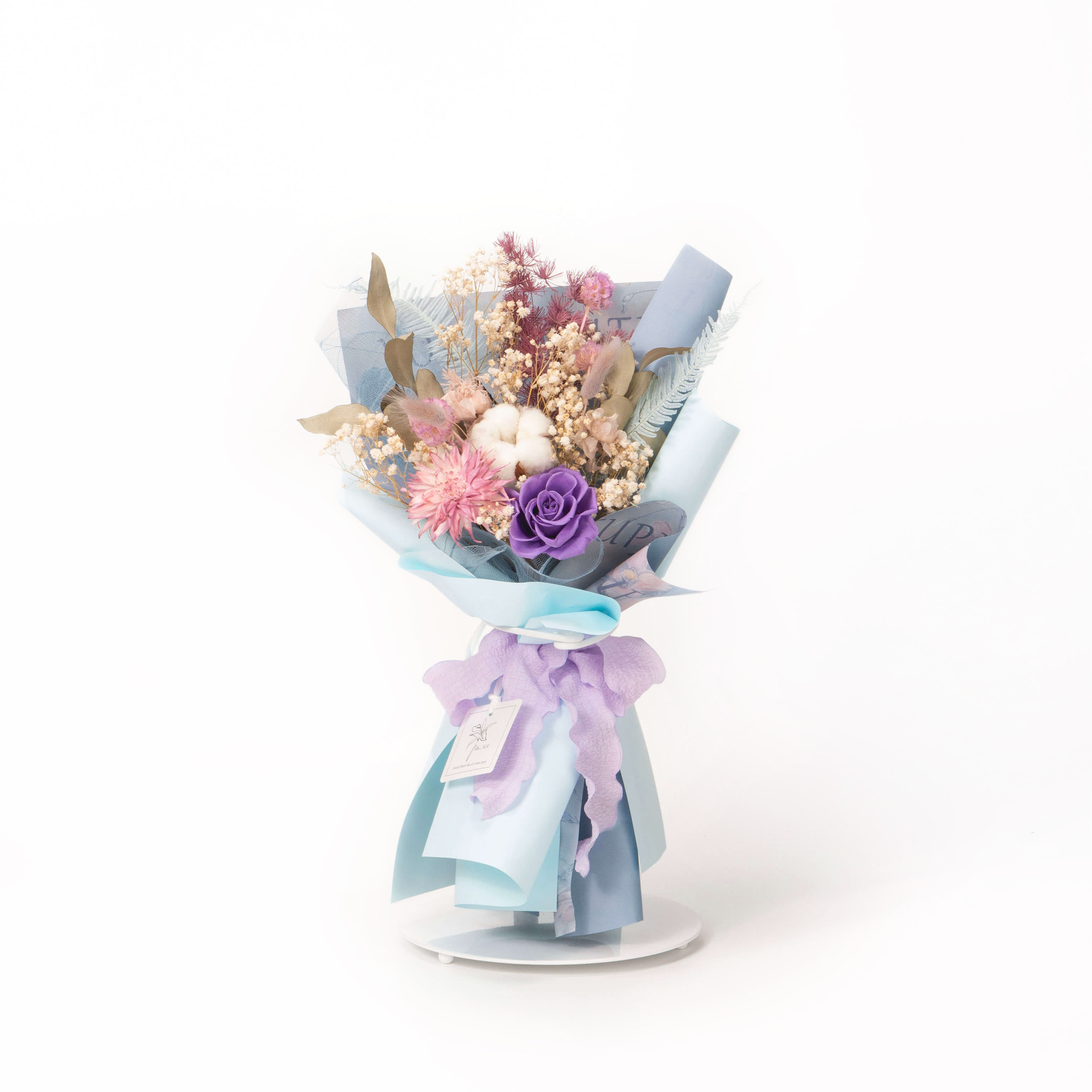 【雲朵的祝福】永生乾燥花束- 天使藍