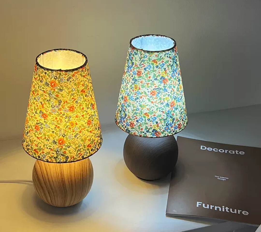 復古風小碎花床頭燈