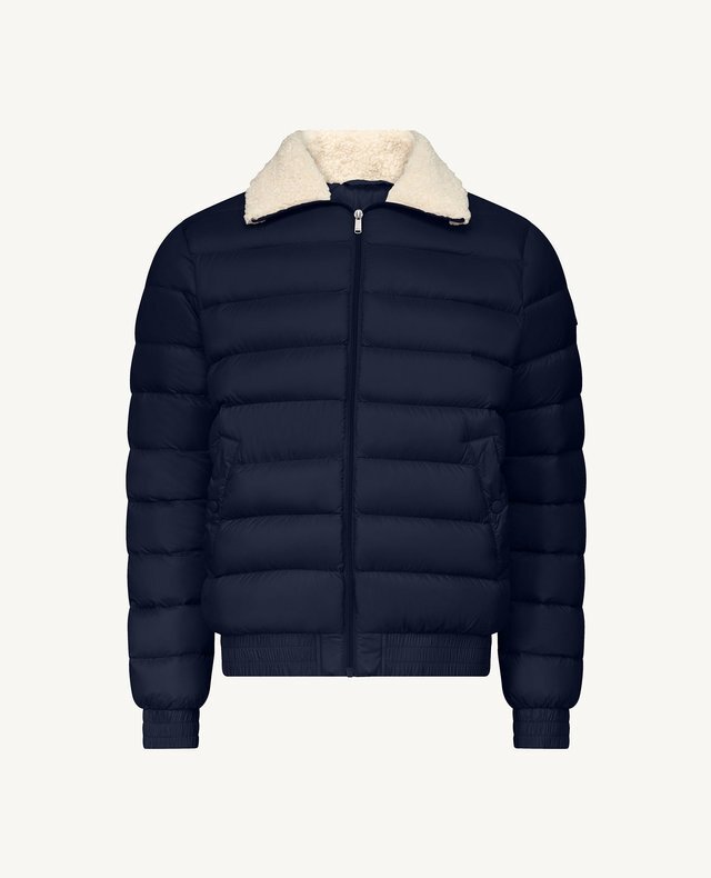 【JOTT】DAN高羊毛領飛行羽絨外套(藍)