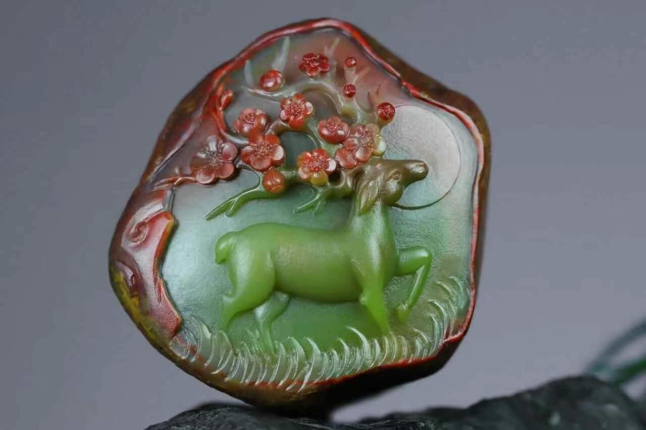 鹽源一路高升,天然南紅瑪瑙