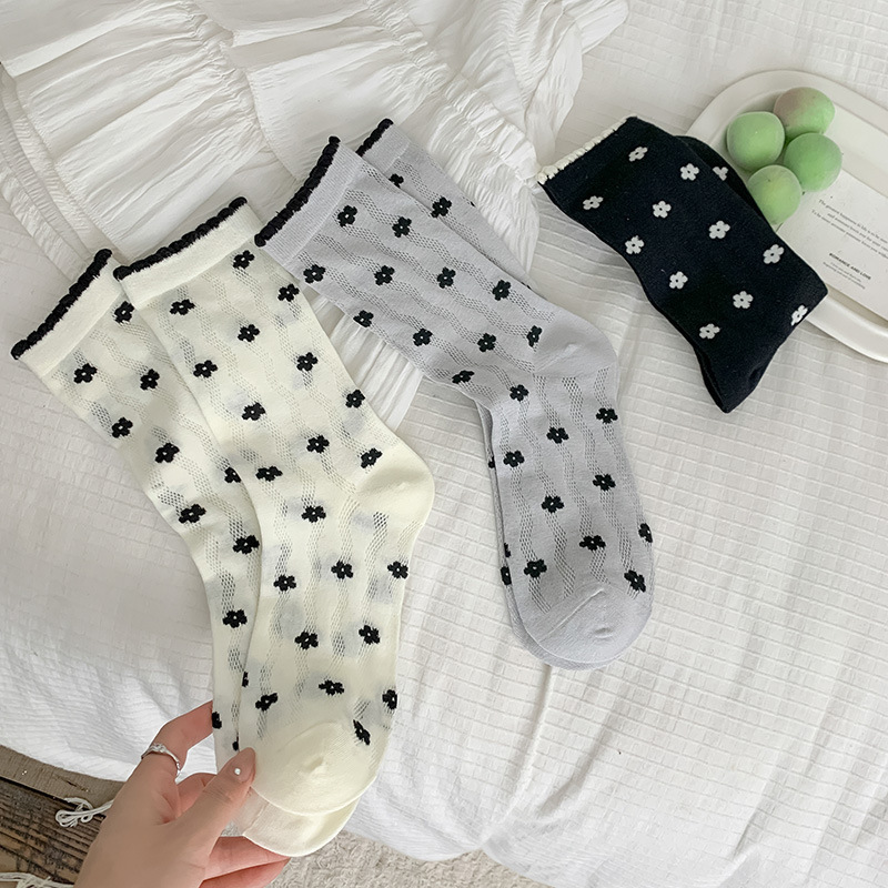 《5972》♾️滿版小碎花中筒襪