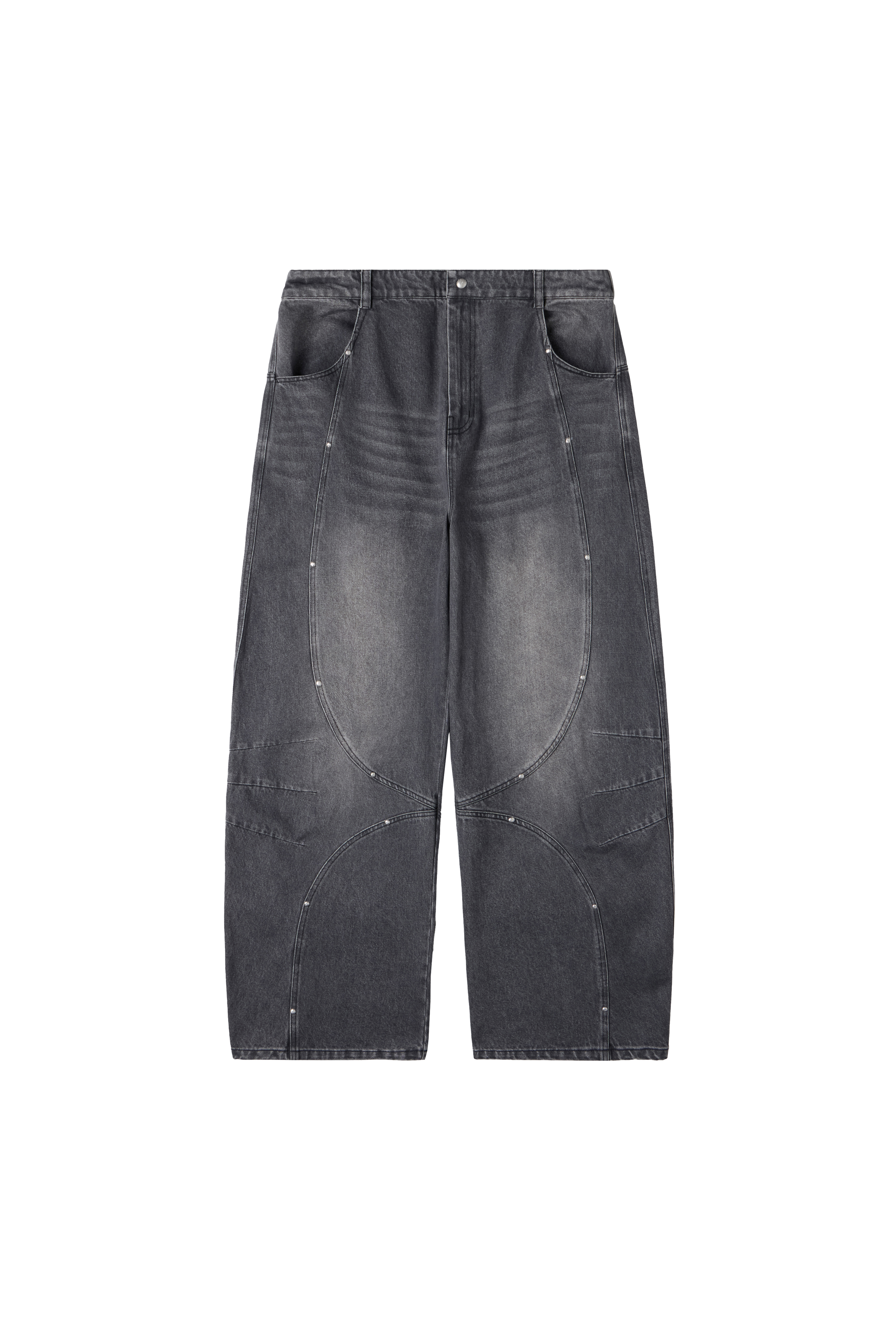 STELLAR SPLICING WILD LEG JEANS - WASHED BLACK