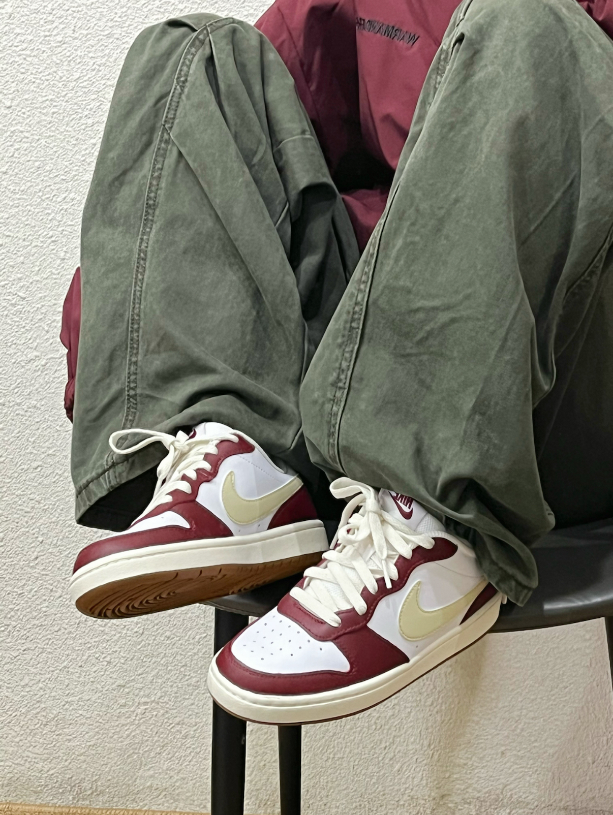 Nike Court Borough Low 2 奶油紅酒 酒紅 淡黃 米白 大童款 皮革 小dunk IB4706-121/預購