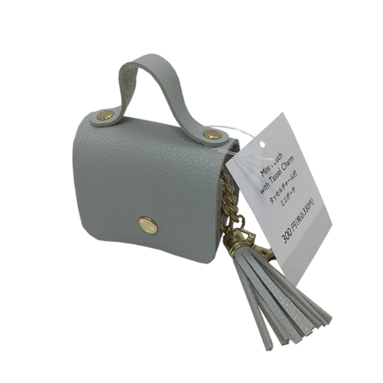 TP 流蘇吊飾迷你收納包/淺灰