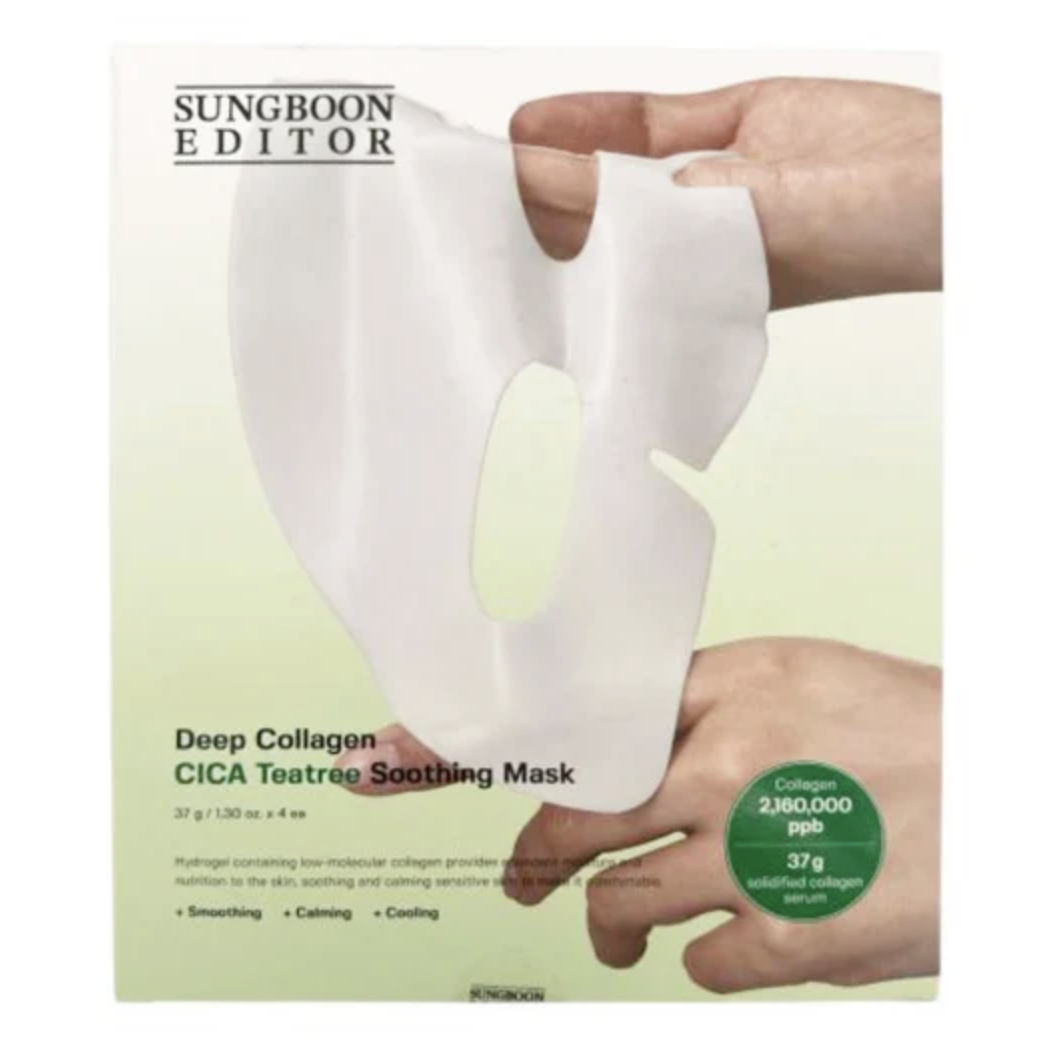 SUNGBOON EDITOR - Deep Collagen CICA Teatree Soothing Mask 37g x 4ea Green [Random Package] (Paralle