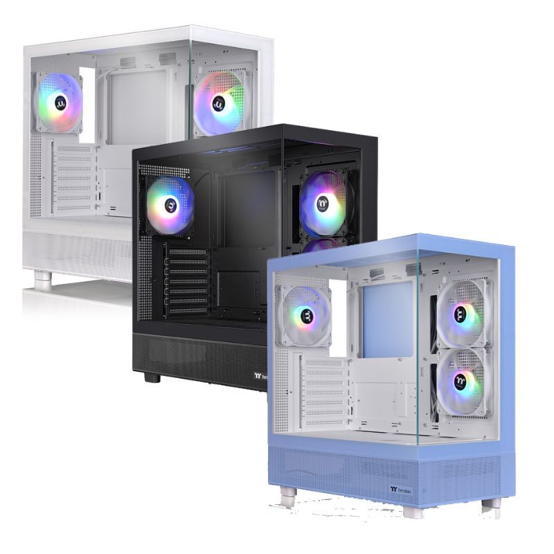 米特3C數位–曜越 View 270 TG ARGB V2 強化玻璃中直立式機殼 黑色/白色/繡球花藍