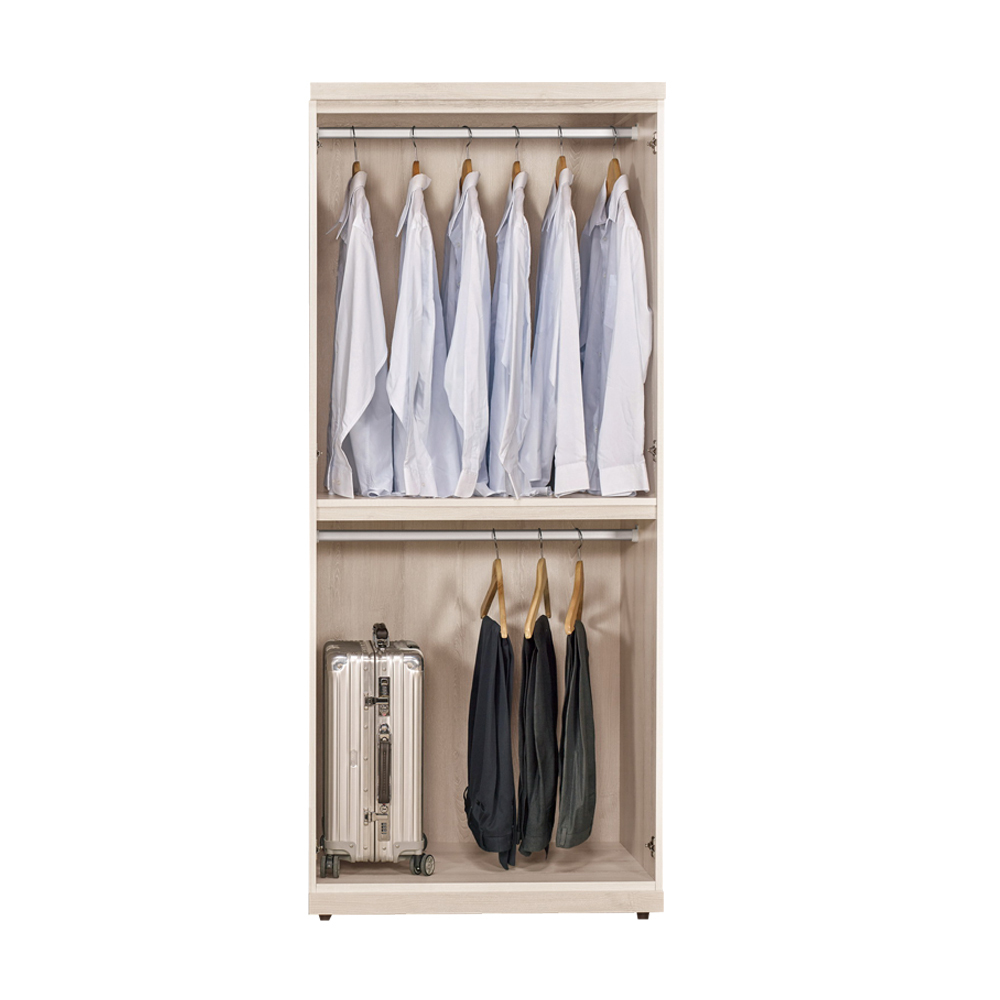 莉蒂2.7尺二門衣櫃(二吊桿)
