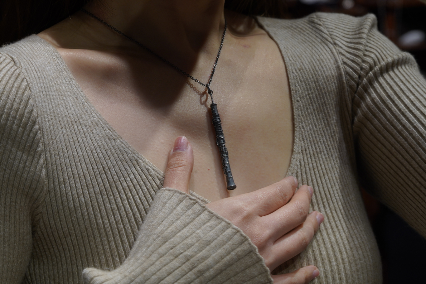 銀匠 立體雙簧管吊墜