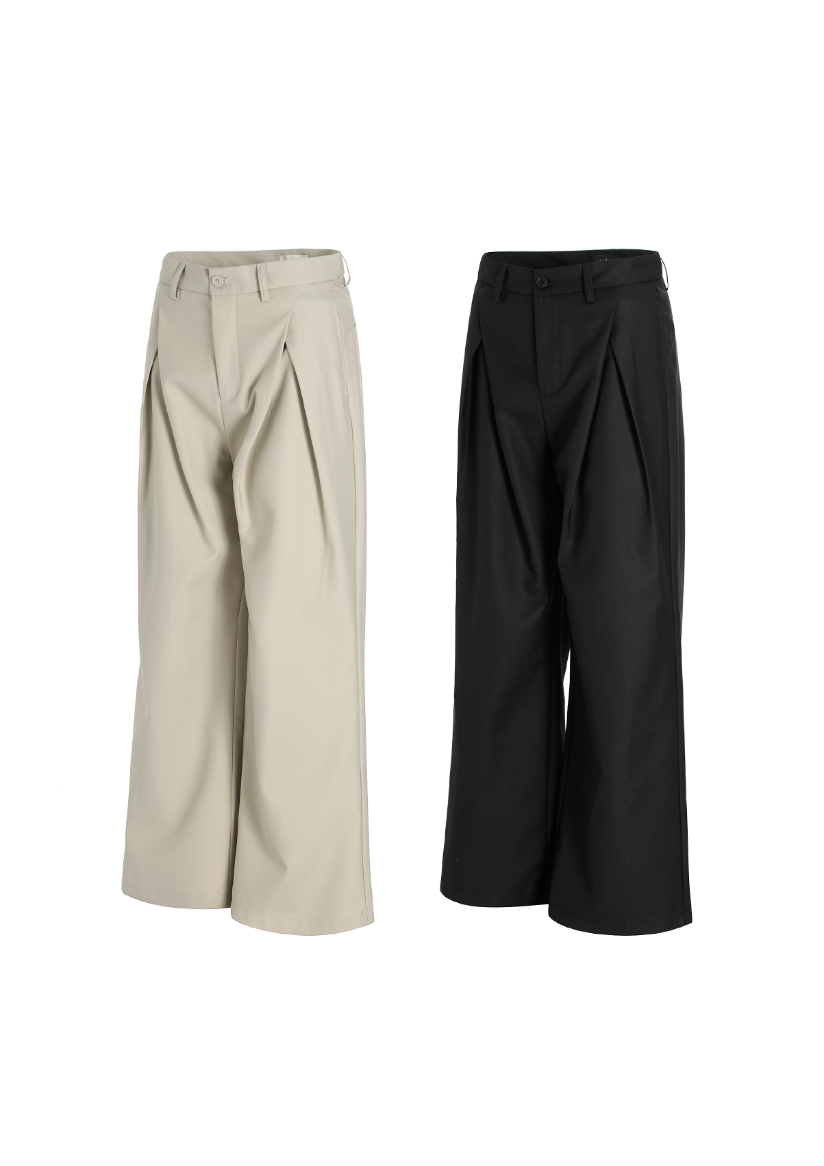 - SIMPLEACTION - 皺褶高腰西裝褲