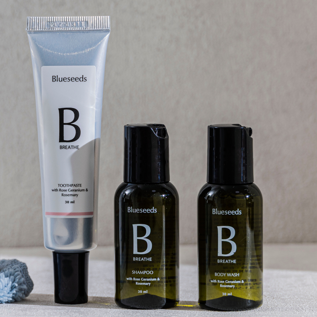 【新客免運組】玫瑰天竺葵迷迭香精油旅行組 (洗髮露30ml+沐浴露30ml+潔牙膏30ml)