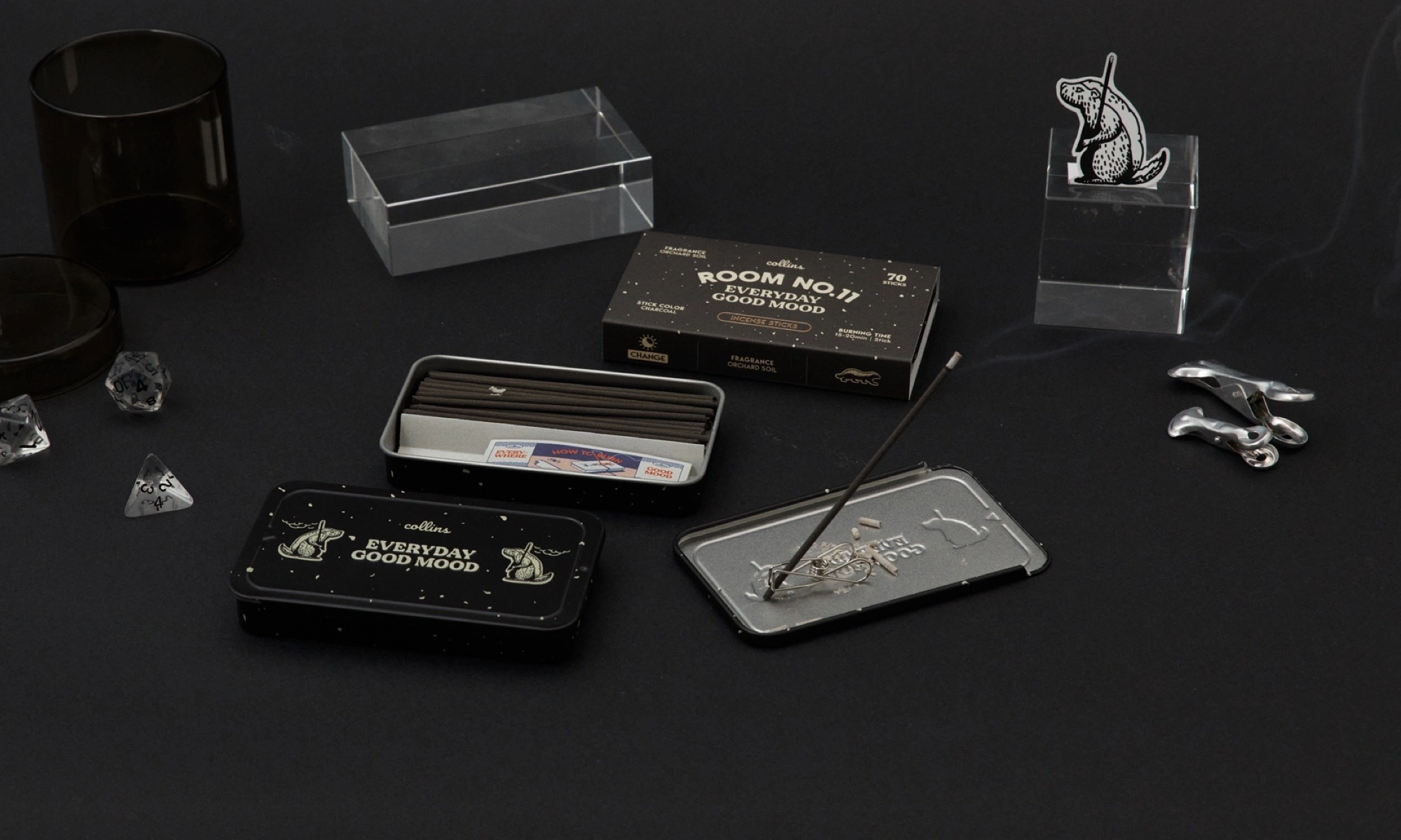 【Collins】鐵盒線香 70支 (果園土壤/花草靜謐/木質檀香/澄淨果香/清新海洋)