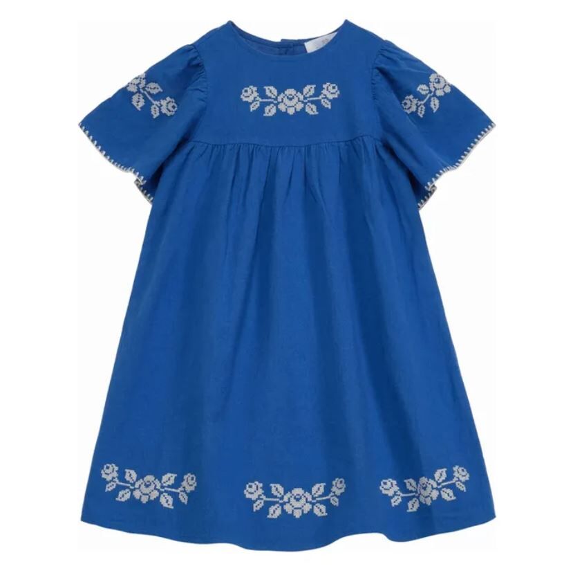 Cera una volta 古典刺繡洋裝 Leonidas dress - Blue